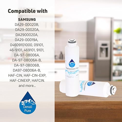 Miniatura 8 de 4-Pack Repuesto para Samsung rf260beaewwaa-0001Filtro de agua para nevera (Compatible Cartucho de filtro de agua para nevera Samsung DA2900020B,