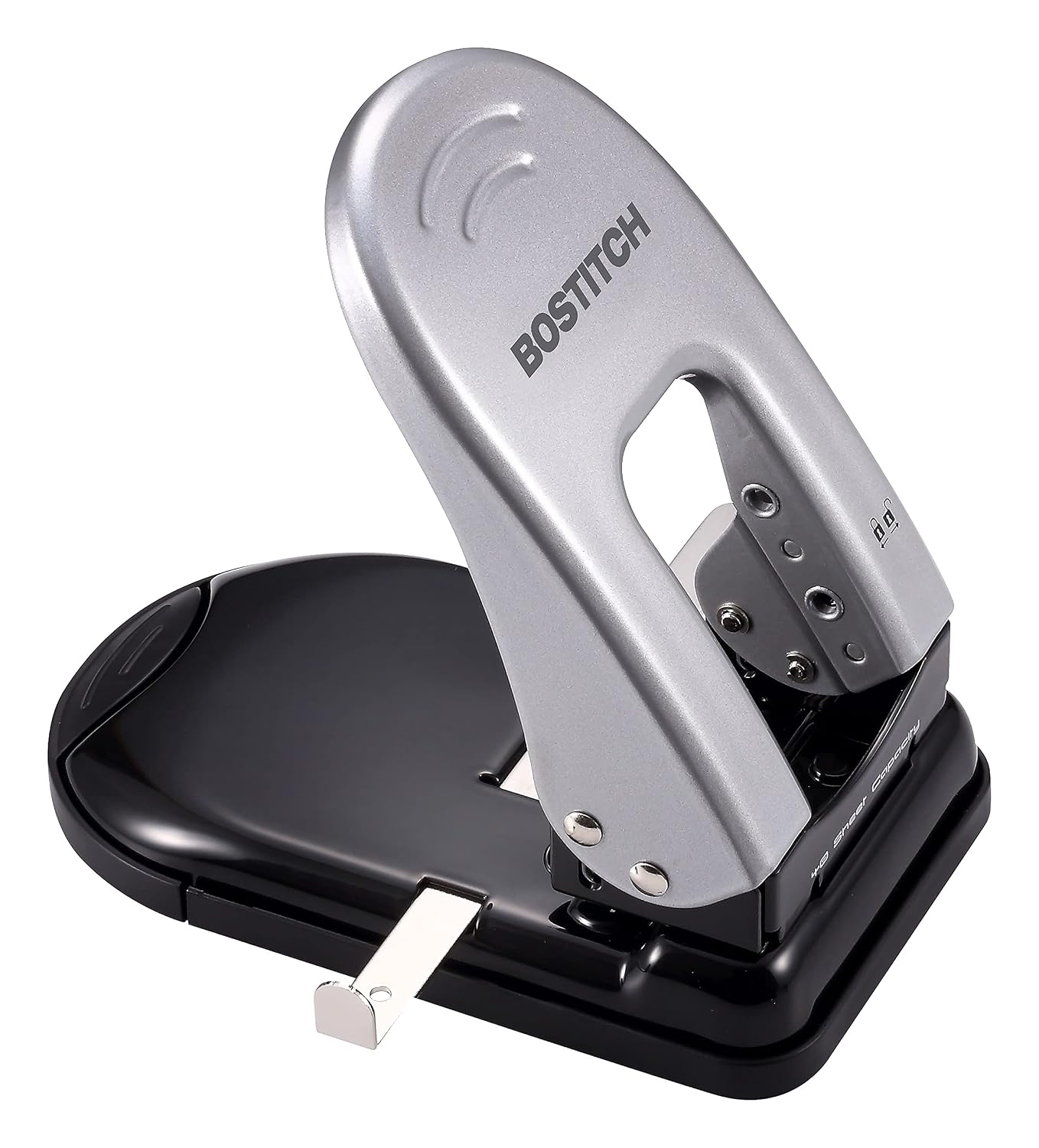 Bostitch Office Indulge 40 Reduced Effort 2-Hole Punch, 40 Sheets, Silver (2340)