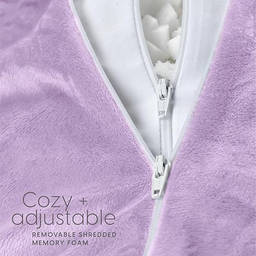 Vista 46 de Milliard CertiPUR - Almohada de lectura con brazos, color negro, acogedora almohada trasera de espuma viscoelástica triturada para cama sentada