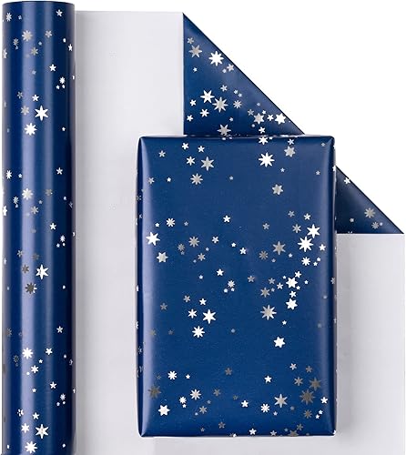 Miniatura 8 de WRAPAHOLIC Rollo de papel de regalo, mini rollo, 17 pulgadas x 33 pies, diseño de lunares de lámina de oro rosa para cumpleaños, vacaciones, boda,