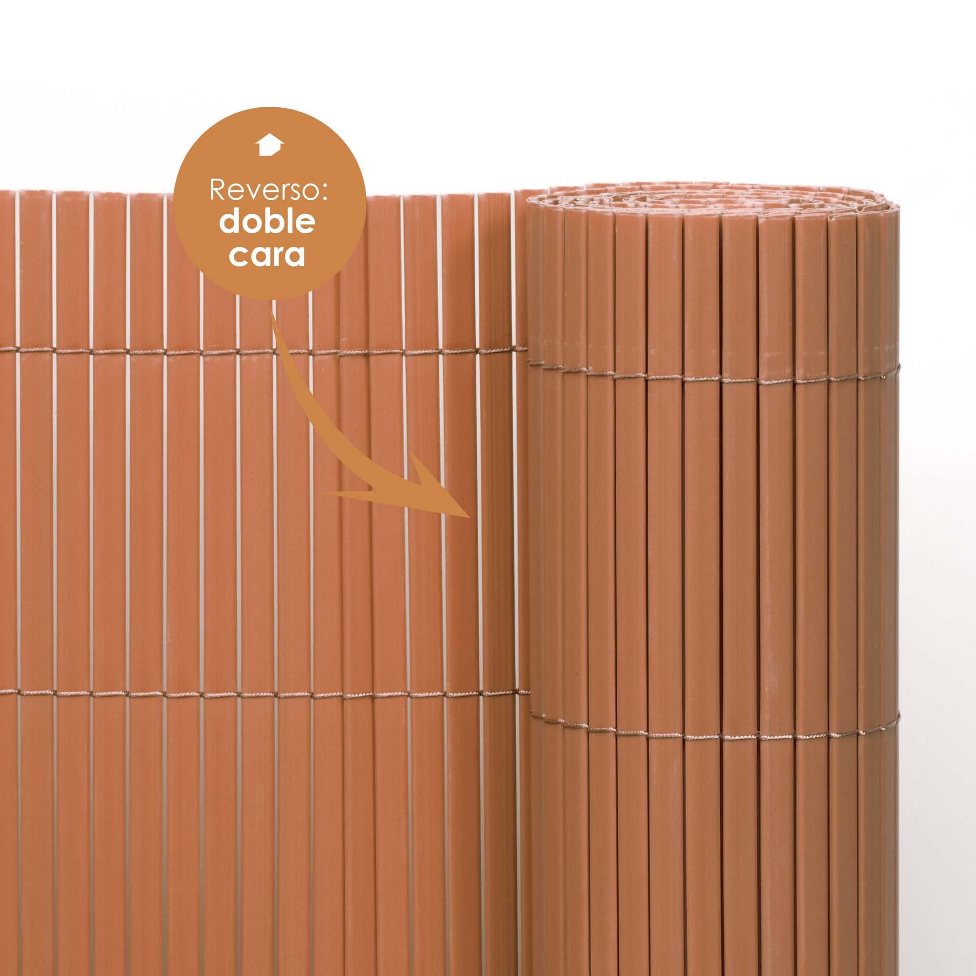 The Secret Home – Cañizo PVC de Doble Cara - Densidad 1000 g/m2 - Largo. 3 m x Alto. 1,5 m – Color Marrón - Valla de Ocultación Resistente - Protección Visual Privacidad para Jardín, Balcón o Terraza