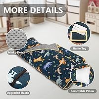 Vista 5 de Primlect Colchoneta Engrosada para Siesta de Niños Pequeños con Almohada Removible y Manta Minky, Saco de Dormir Extra Grande de 55''x35'', Lavable
