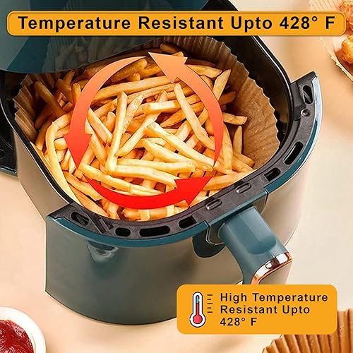 Miniatura 4 de 200 forros desechables para freidora de aire, forros de papel para freidora de aire de 8 pulgadas para Ninja, Cosori (se adapta a 5-8 cuartos de