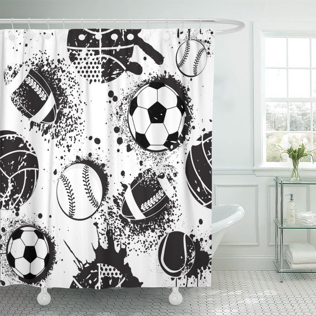 Semtomn Shower Curtain Sports Locker Room Fitness School