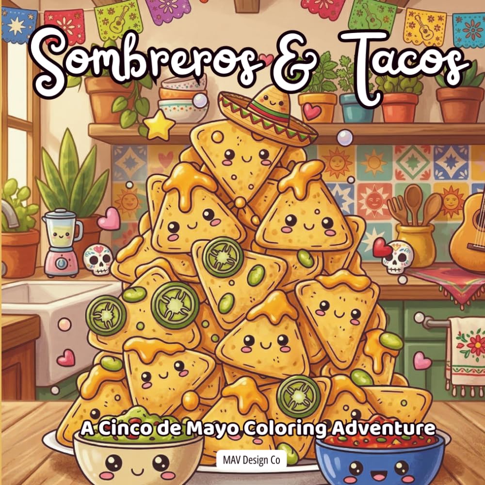 Sombreros & Tacos A Cinco de Mayo Coloring Adventure: Bold & Easy 8.5 x 8.5 Coloring Pages Featuring Tacos, Sombreros, Maracas, Mariachi Music, and Festive Cinco de Mayo Celebrations