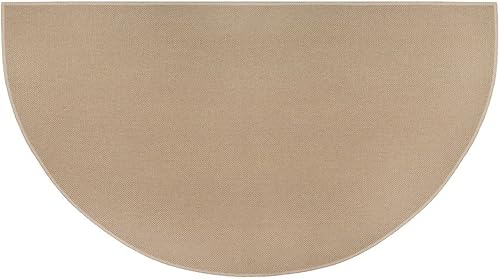 Alfombra de fibra de vidrio ignífugo, media redonda, para chimenea, tapete de poliéster, antideslizante, de perfil bajo, protege los suelos de