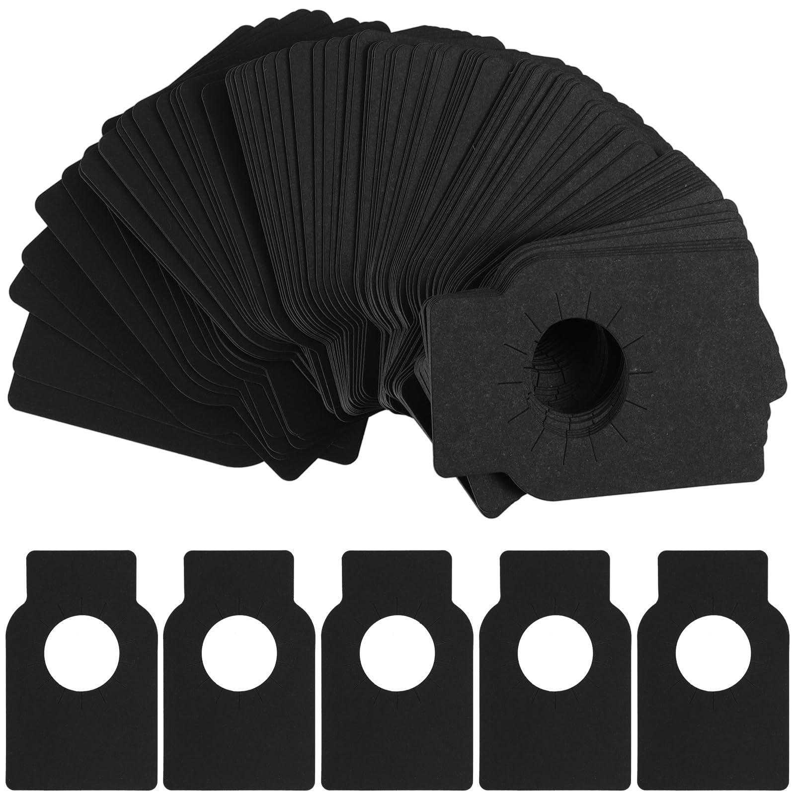 Etiquetas de vino negras reutilizables de papel liso para organizar 200 botellas de bodega