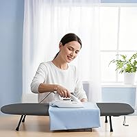 Vista 9 de Tabla de planchar de mesa, pequeña tabla de planchar plegable con soporte de hierro, mini tabla de planchar portátil para espacios pequeños, mesa