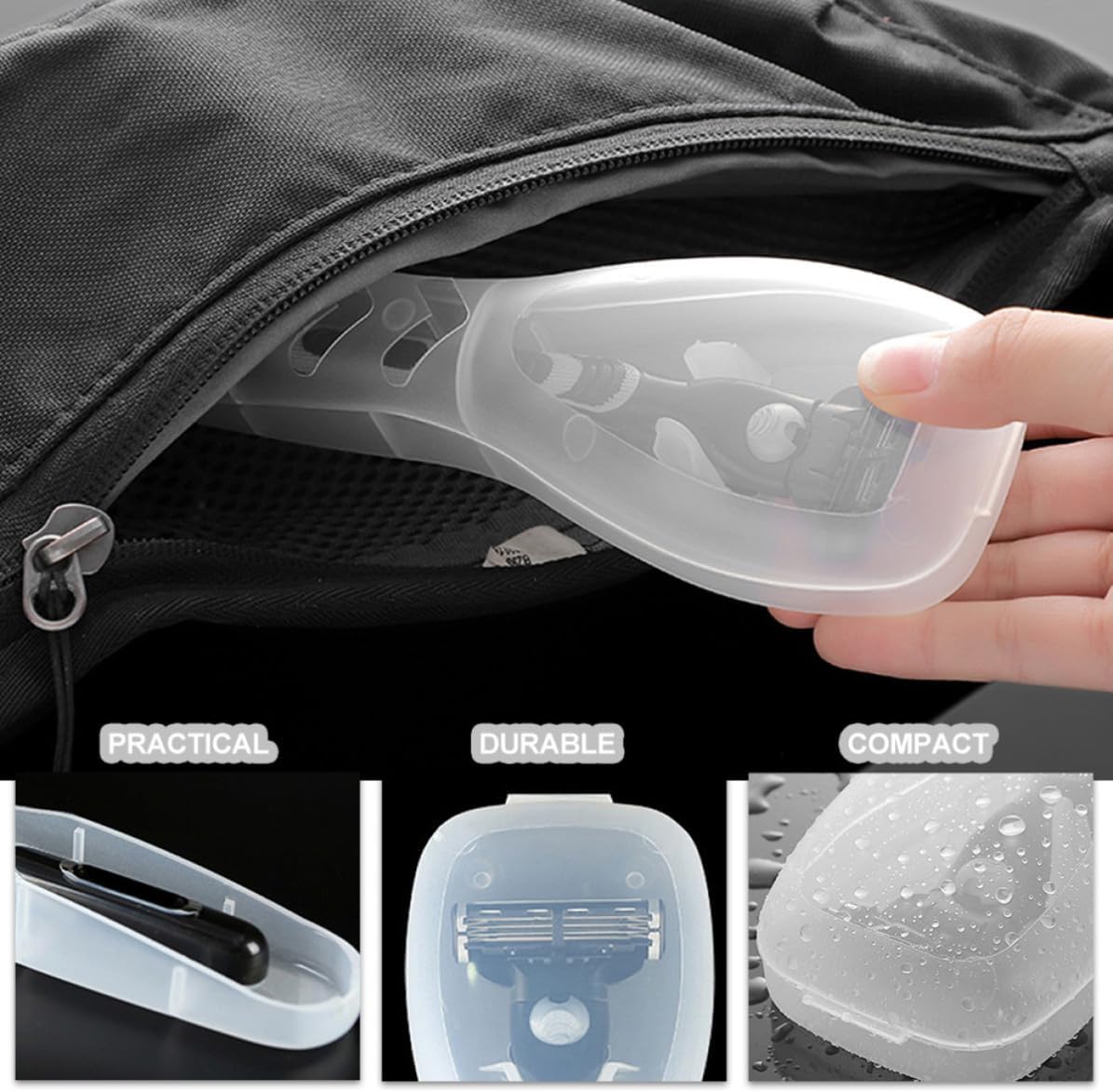 LIFKOME 5pcs Razor Travel Storage Box, Portable Pp Protective Case for Men image 5