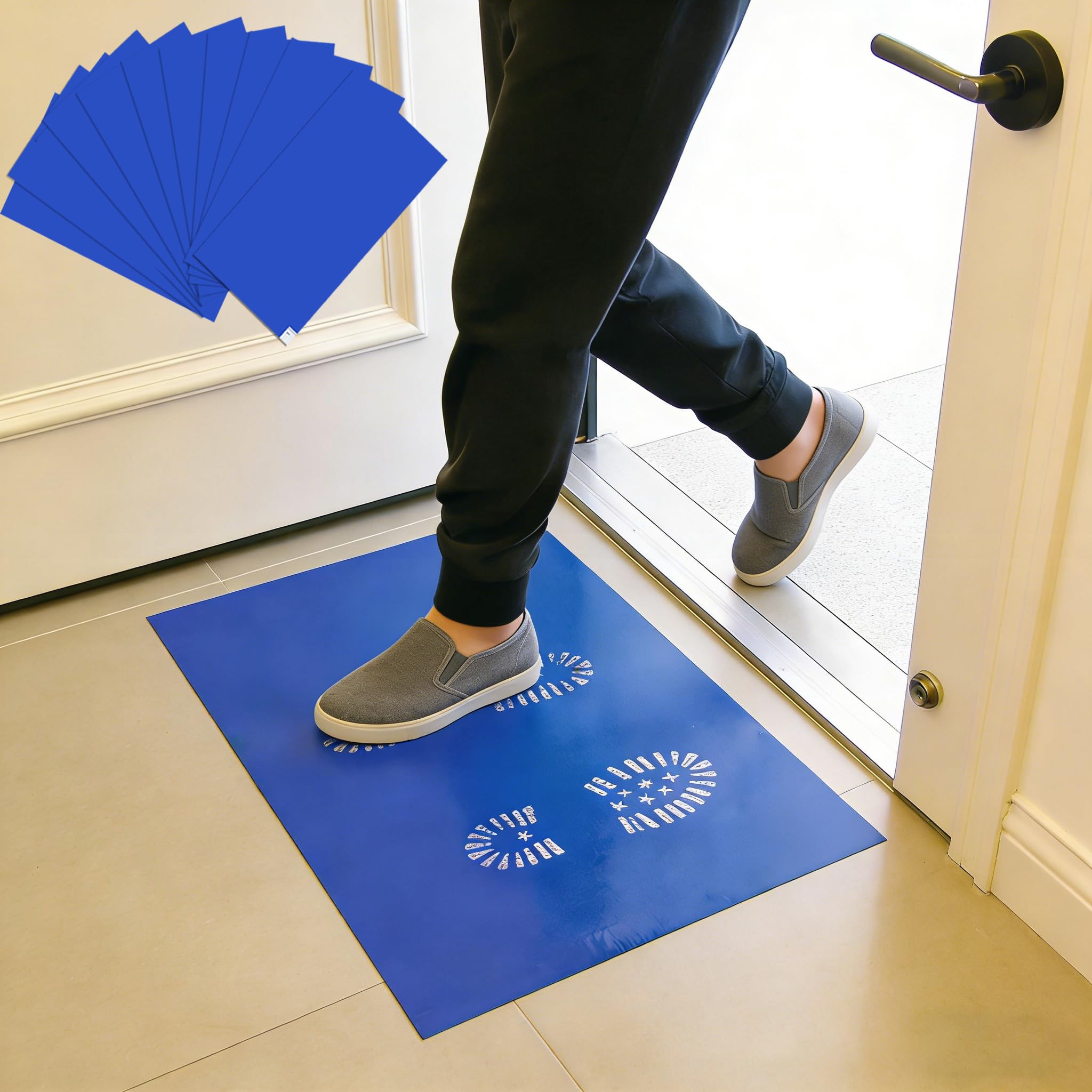 Tapis collant anti-poussière bleu PE 60x90 cm pour sol de laboratoire