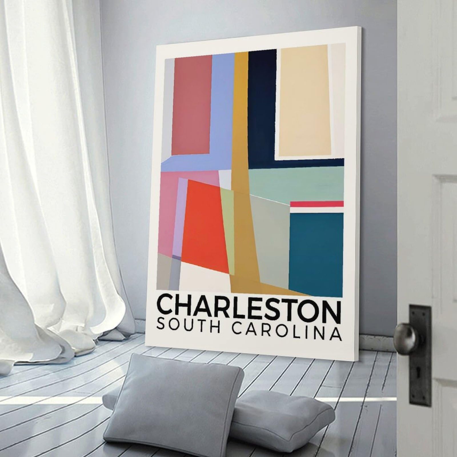 Junmoney Charleston South Carolina Wall Picture Print 20x30inch(50x75cm), for Hallway, Lounge Or Guest Room, Gift Idea for Housewarming And Birthdays