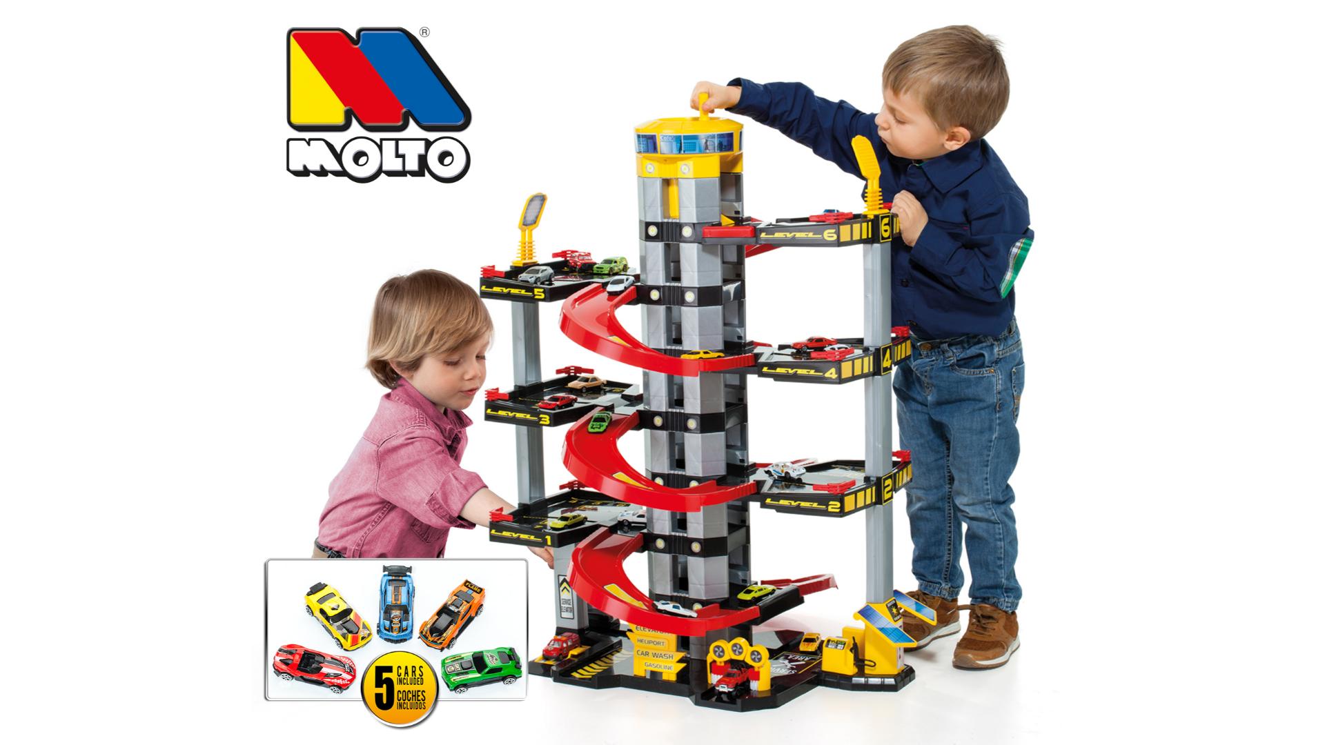 Parking Infantil De 5 Plantas Charmofun – Garaje Con Ascensor, Rampa Doble, 8 Coches, Luces Y Sonidos Para Niños +3 Años