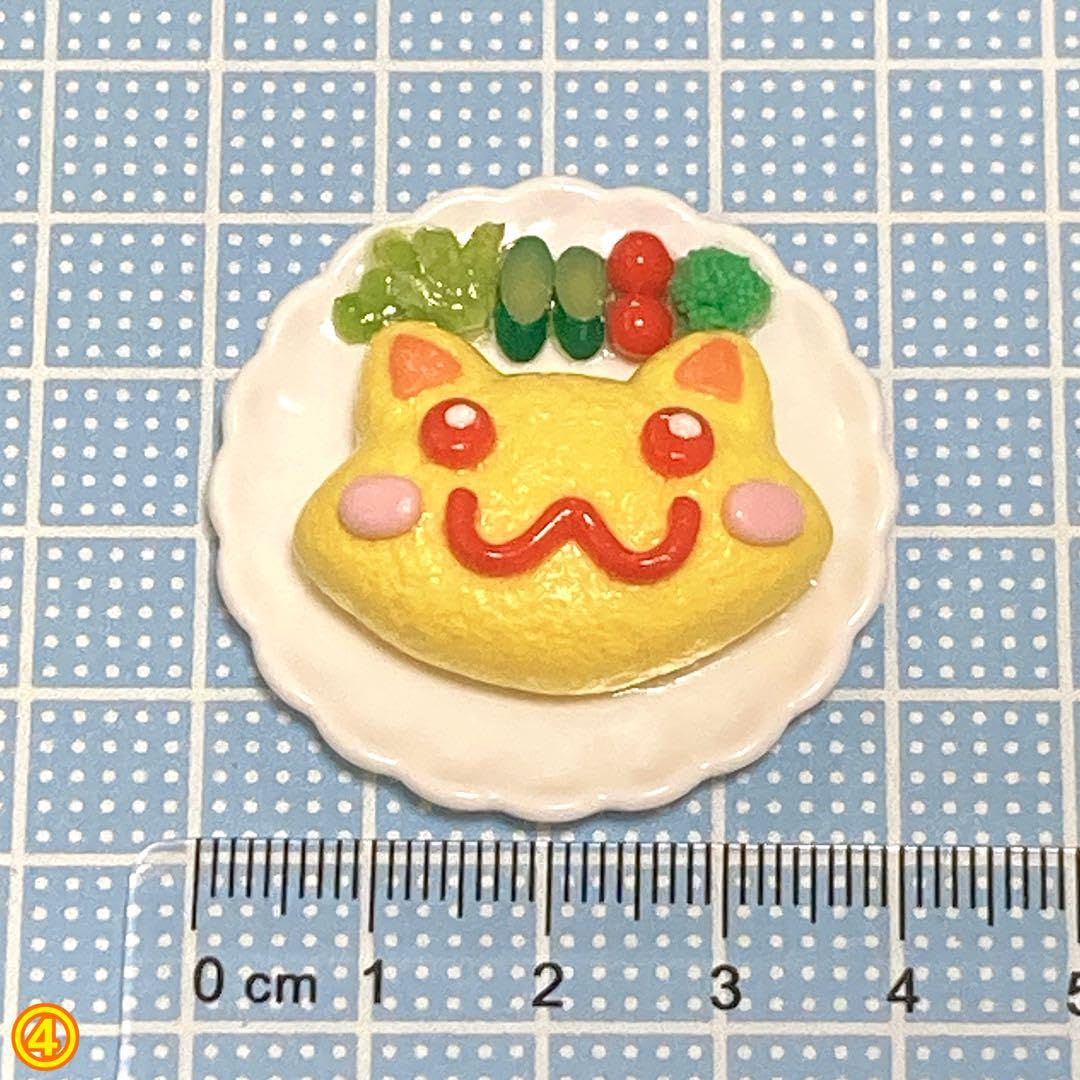 Amazon.co.jp: にゃんこオムライスのミニチュア 粘土 フェイクフード