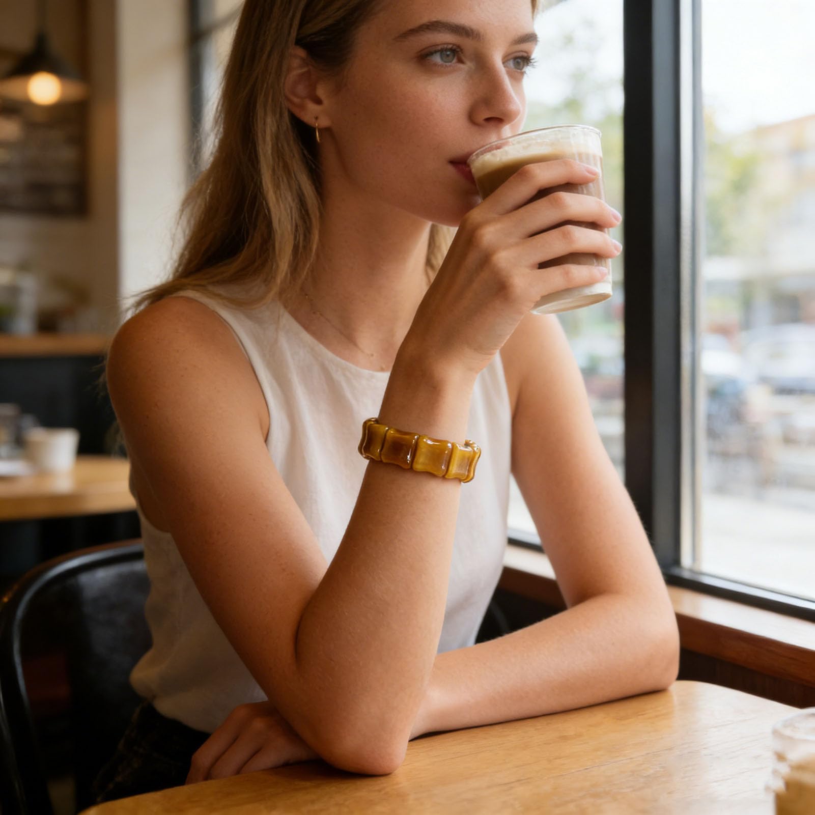 Bracciale Elasticizzato con Occhio di Tigre Naturale, Perline di Pietre preziose, Gioielli in Cristallo Regolabili, guarigione, Protezione, Messa a Terra, per Uomini e Donne Regalo,12 * 14MM