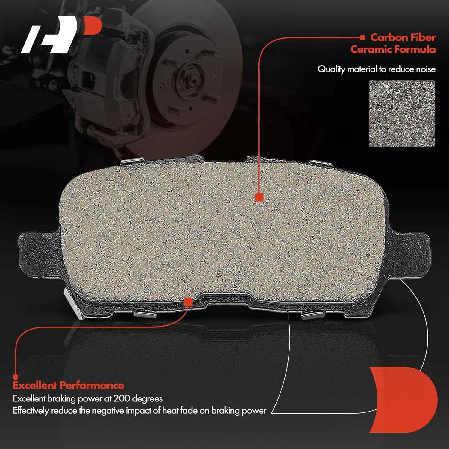 A-Premium Rear Ceramic Brake Pads Set Compatible with Chevy, Buick and Pontiac Models - Impala 2010-2013, Impala Limited 2014-2016, Allure/LaCrosse 2005-2009, Grand Prix 2004-2008