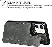 Vista 212 de Cavor for iPhone 11 Wallet Case with Card Slots Holder,Premium PU Leather Kickstand Feature Case [Wrist Strap] Double Magnetic Clasp Shockproof Flip