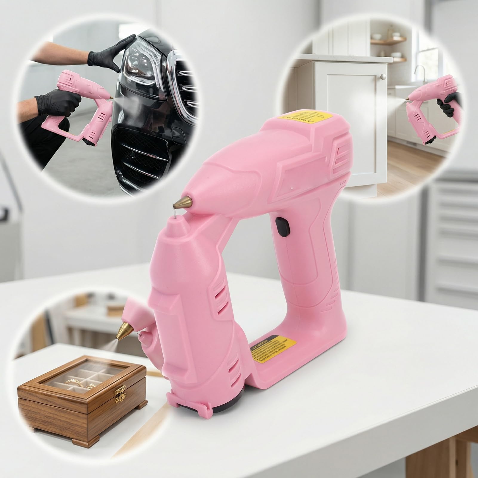 Zunate Präzises Sprühen, Elektrische Farbspritzpistole, 0,5 Mm Breite, Verstellbares Hand-Sprühgerät für Handwerk