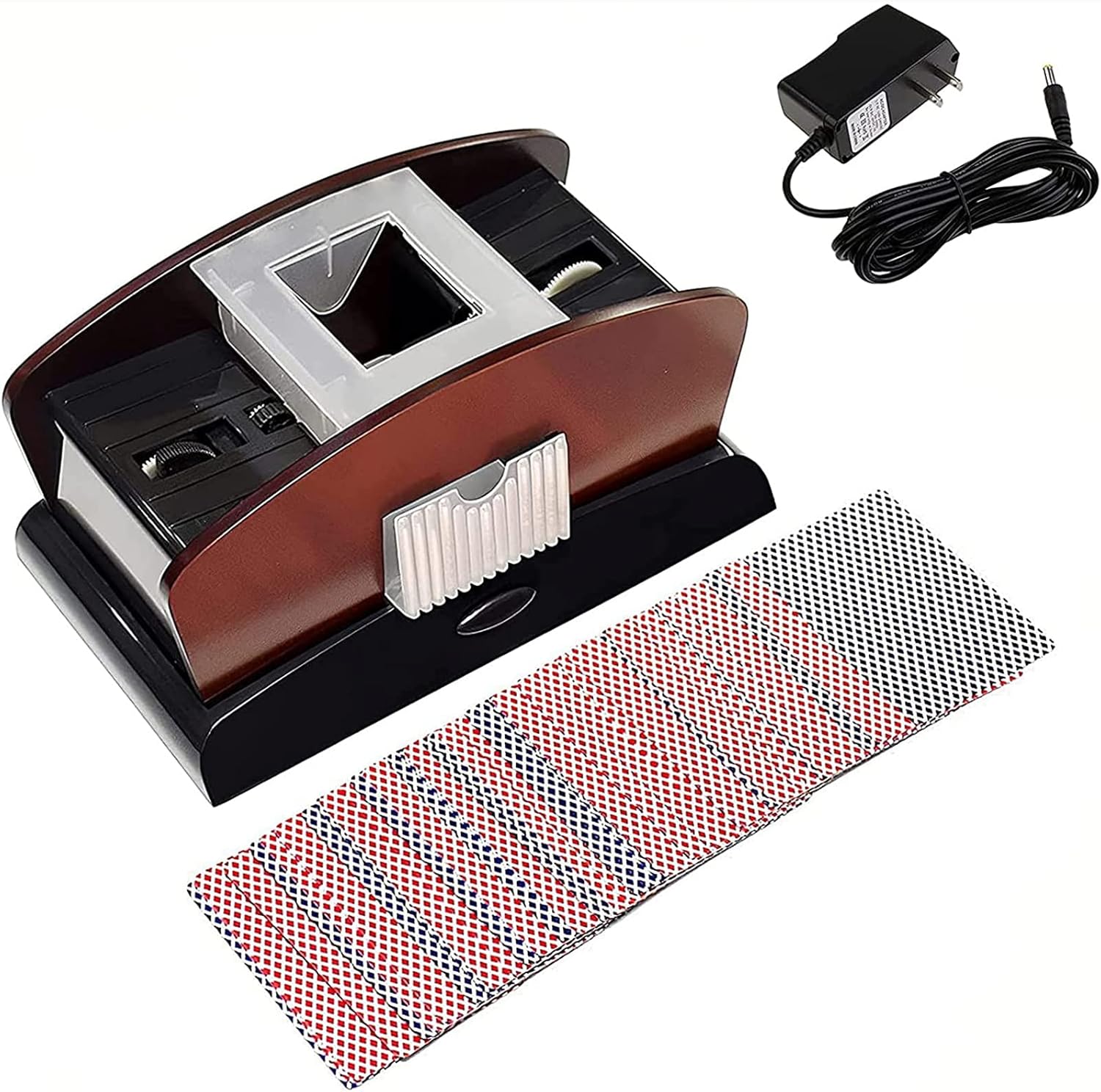 Automatic Card Shuffler, Portable Casino Card Shufflers, 1-2-Layer Battery Operated Electric Shuffling, 1-2 Decks of Cards Can Be Placed, Suitable for a ariety of Playing Card Specifications
