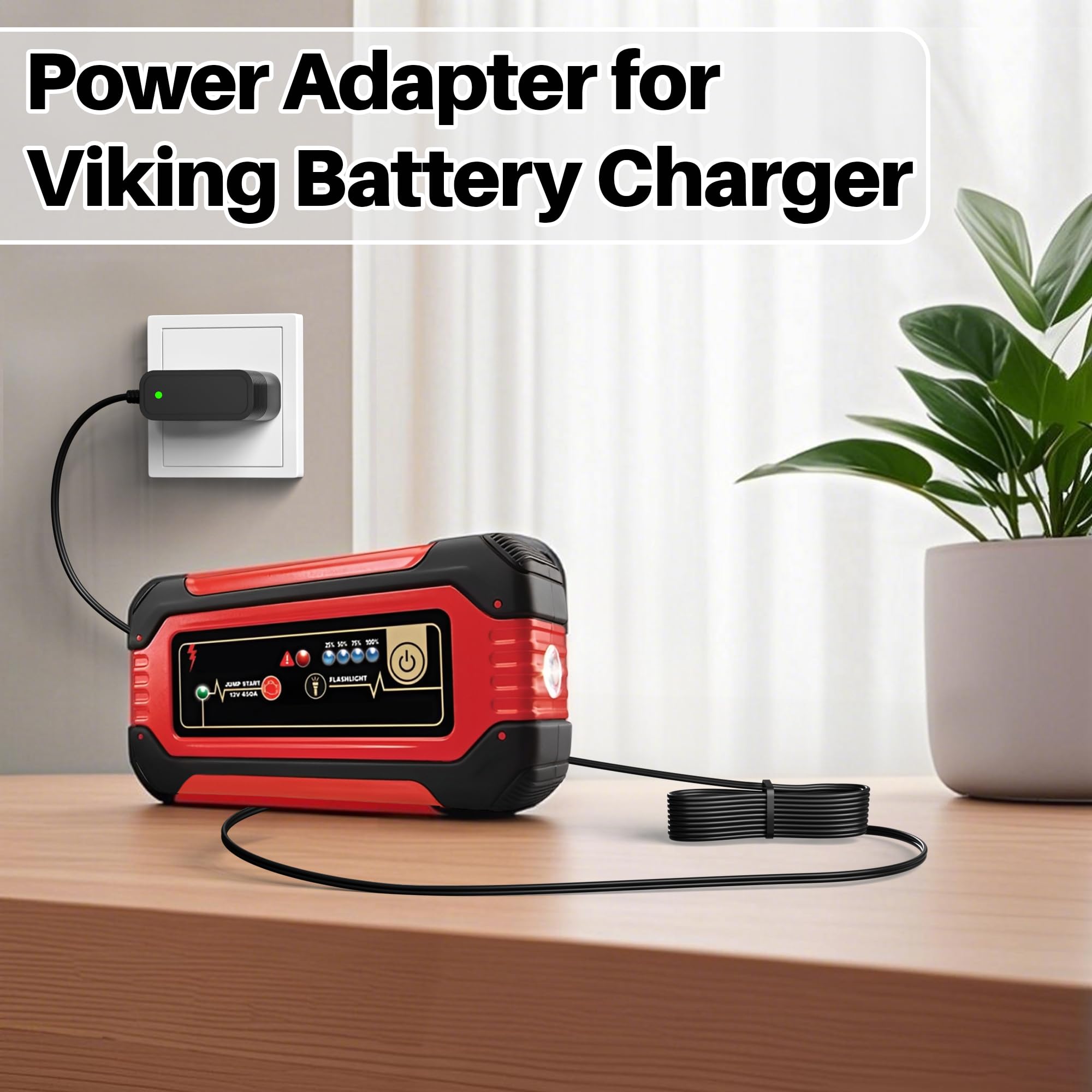 Cable de alimentación de 15 V CC compatible con Viking Jump Starter 62749 64412 56797 56798 batería de 15 V arrancador de coche para Harbor Freight 450 pico Amp portátil de iones de litio de 12
