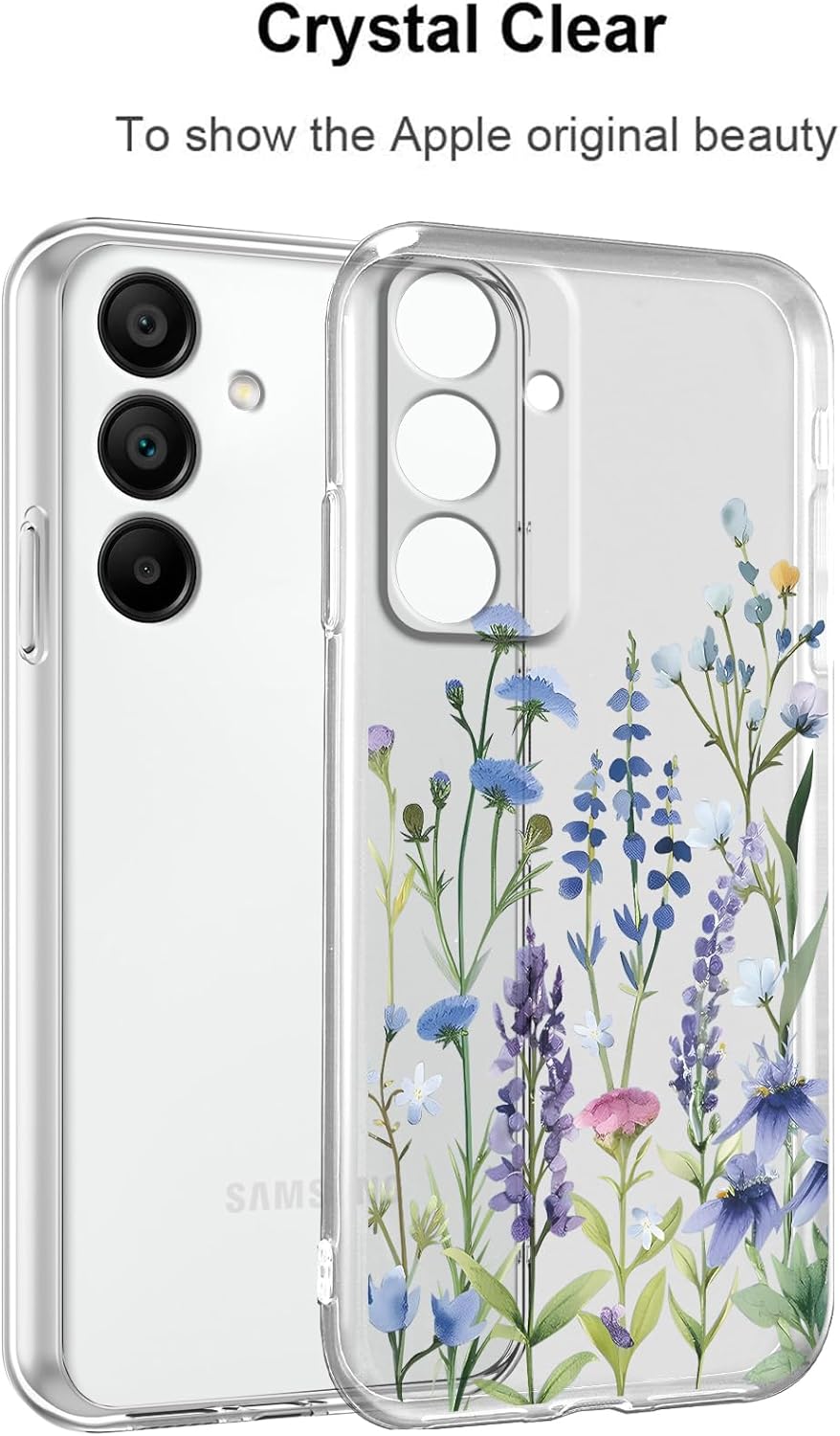 Flower Phone Case Floral for Samsung Galaxy A16 5G 6,7'' with Screen Protector, Clear Transparent Phone Cover Slim Soft Shockproof Anti-Scratch Drop Protection Funda for Girls Women, 03 - Image 6