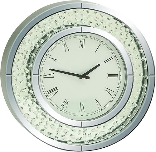Deco 79 Glam Wood - Reloj de pared abstracto, 20 x 2 x 20 pulgadas, color blanco