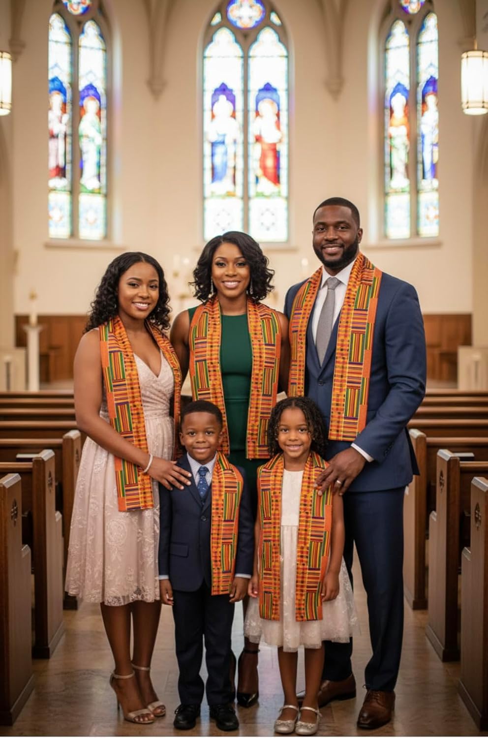 Dupsie's Kente African Print Stole – Made in Africa Black History Month Sash for Church, Choir, School & Cultural Events - Image 2