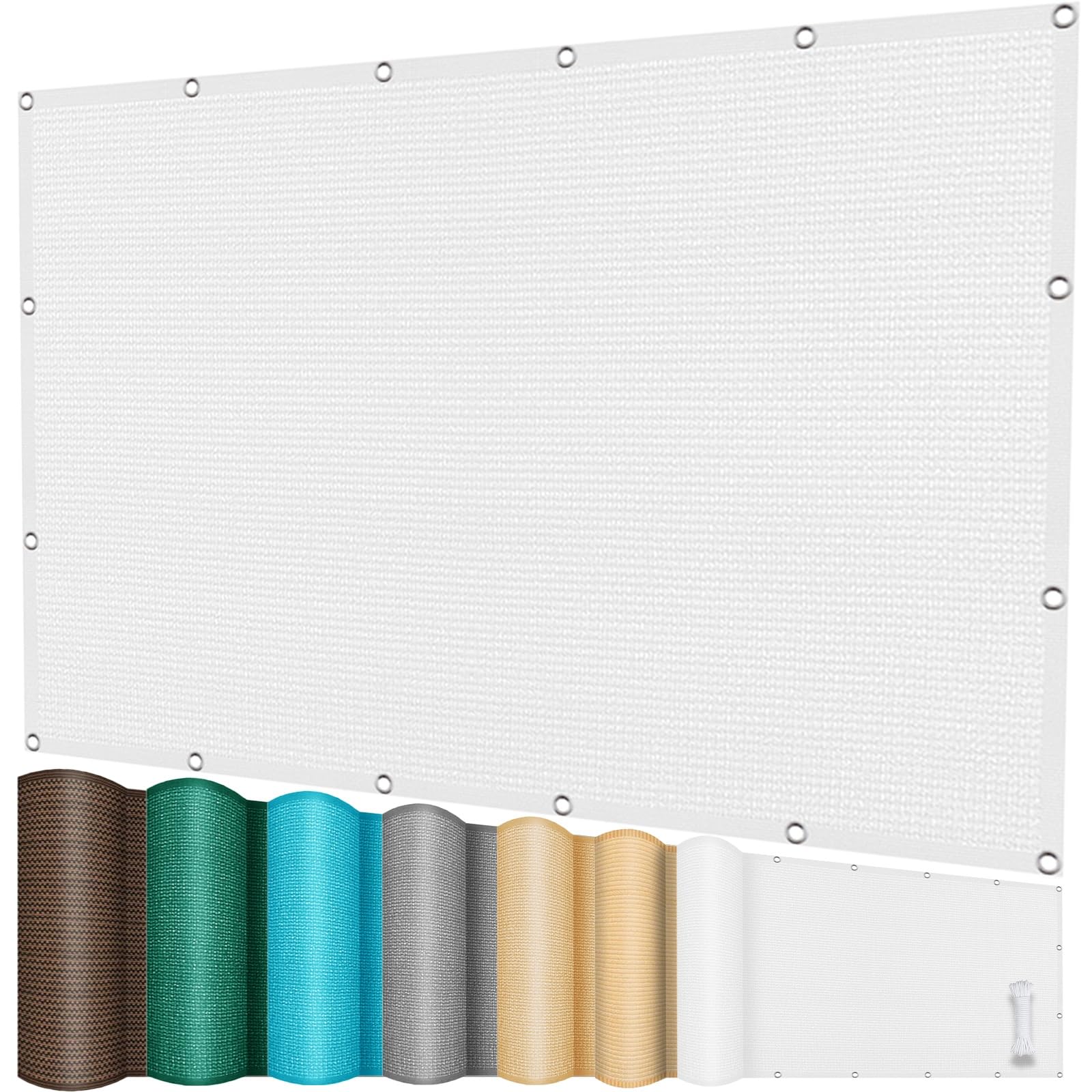 Filet d'ombrage 4.1x4.8 m blanc avec cordes pour serre et jardin