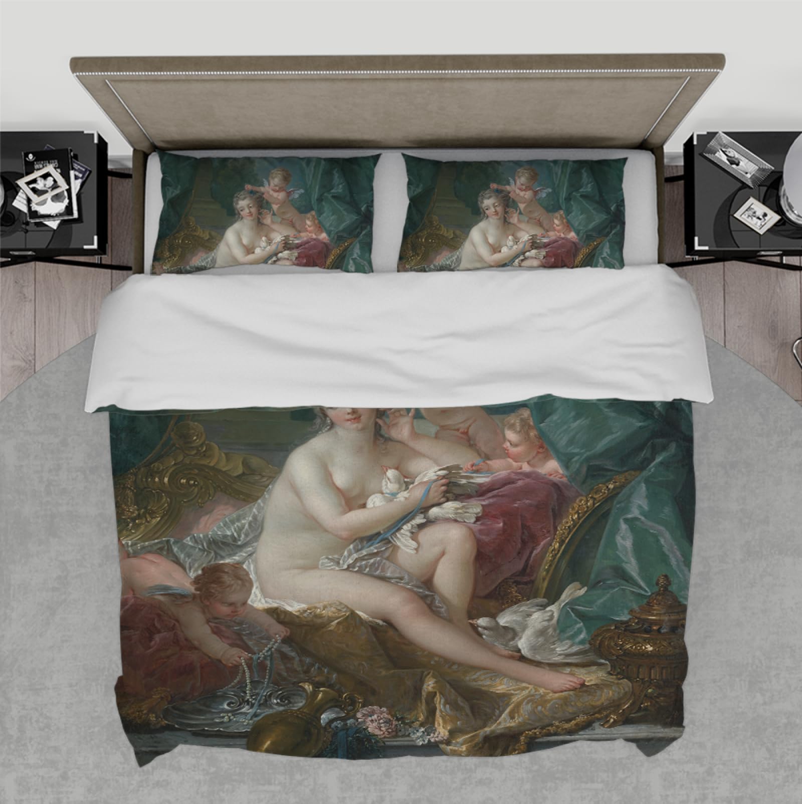 Parure de couette François Boucher en microfibre chic 260x220 cm