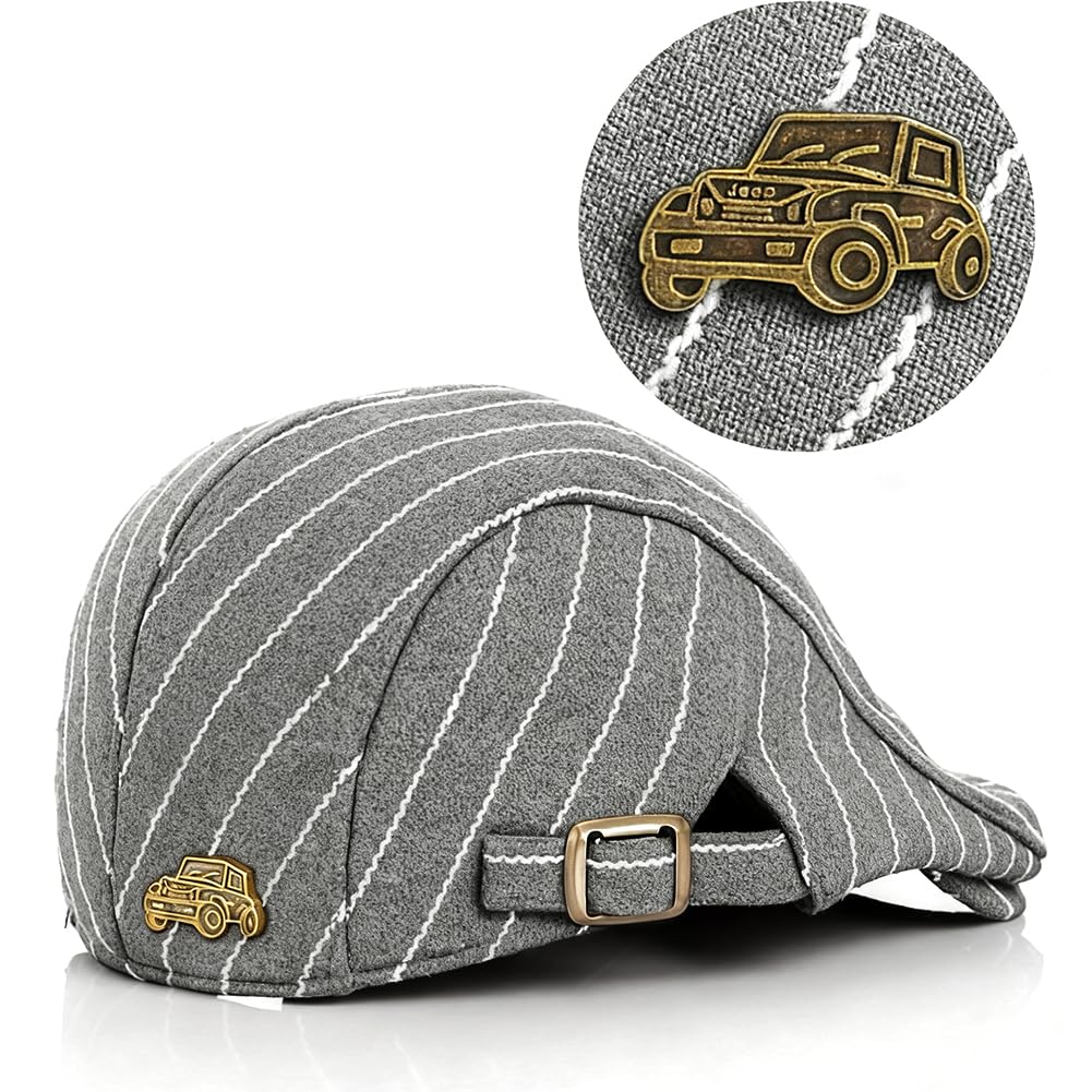 MCWTH Vintage Casquette Gavroche Plate pour Garçons Filles 1-9 Ans, Enfants Béret Rayé Chapeau