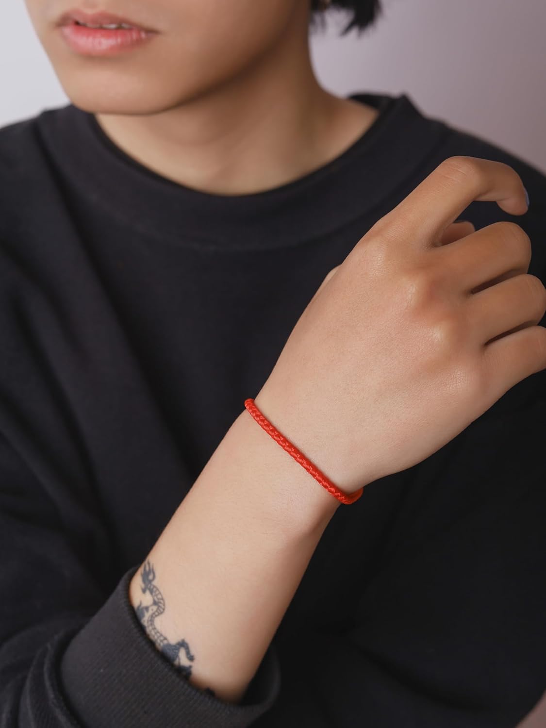 HAQUIL Red Lucky Paracord Bracelet | Durable Unisex Braided Cord with Stainless Steel Closure - Image 5