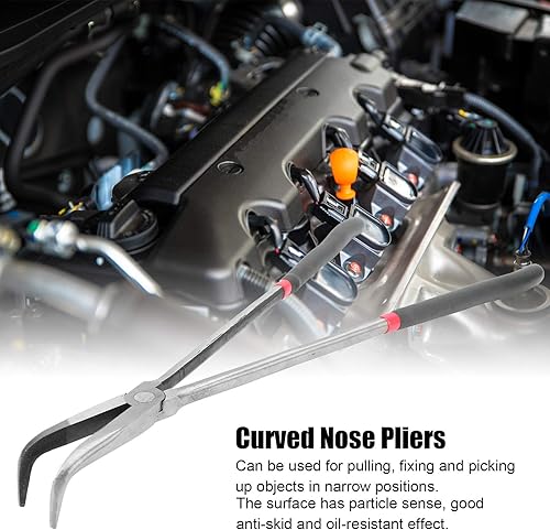 Miniatura 4 de Alicates de punta larga de 16 pulgadas, alicates de nariz de mango extra largo, alicates curvados de ángulo recto de 90 grados