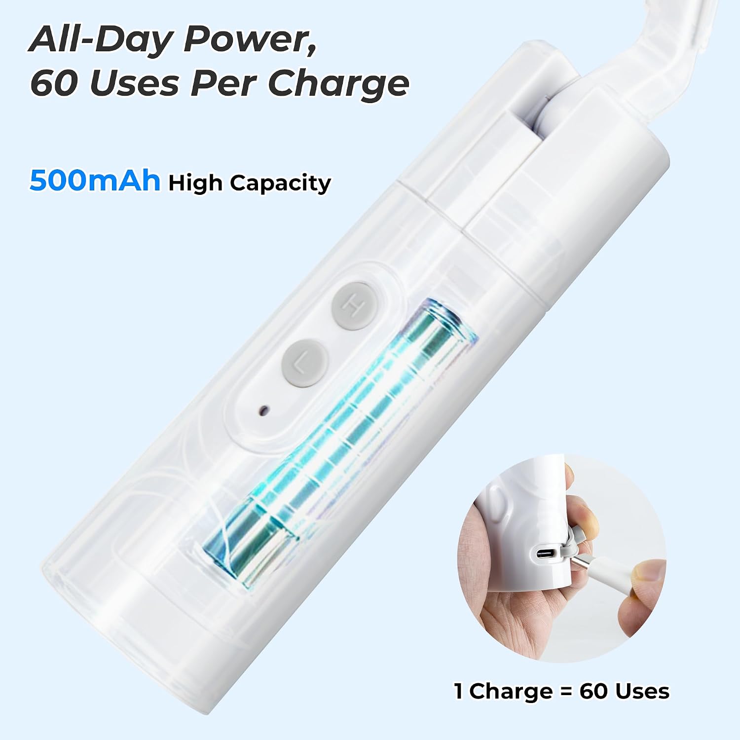 Portable Electric Bidet for Travel, Rechargeable Handheld Bidet Sprayer with 400ml Large Capacity, IPX7 Waterproof High Pressure Jet Spray for Men Women Postpartum & Camping