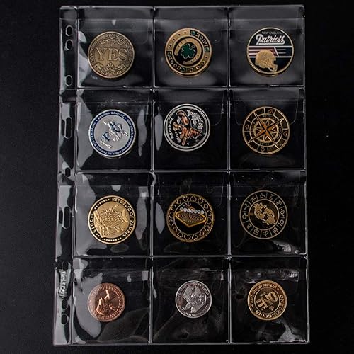 Vista 14 de Páginas de bolsillo para monedas: bolsillo estándar de 9 agujeros para monedas, fundas de recogida para monedas, 10 hojas serie CS03