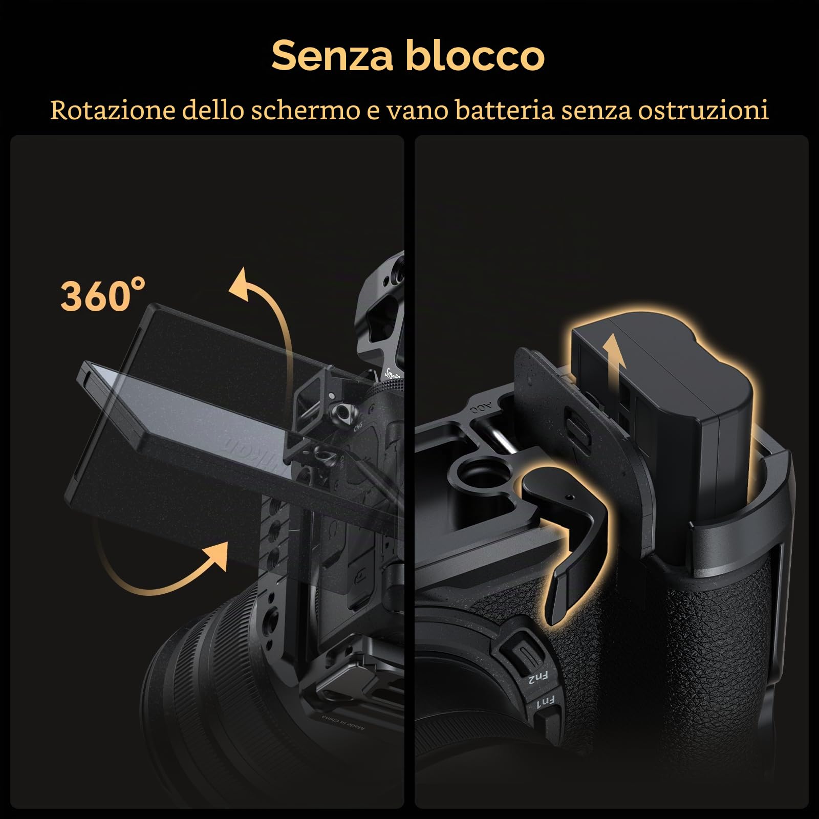 SMALLRIG Z6 III Cage per Nikon Z6 III, Gabbia Completa per Fotocamera in Lega di Alluminio con Design Anti-torsione, Piastra a Sgancio Rapido per Arca-Swiss - 4519