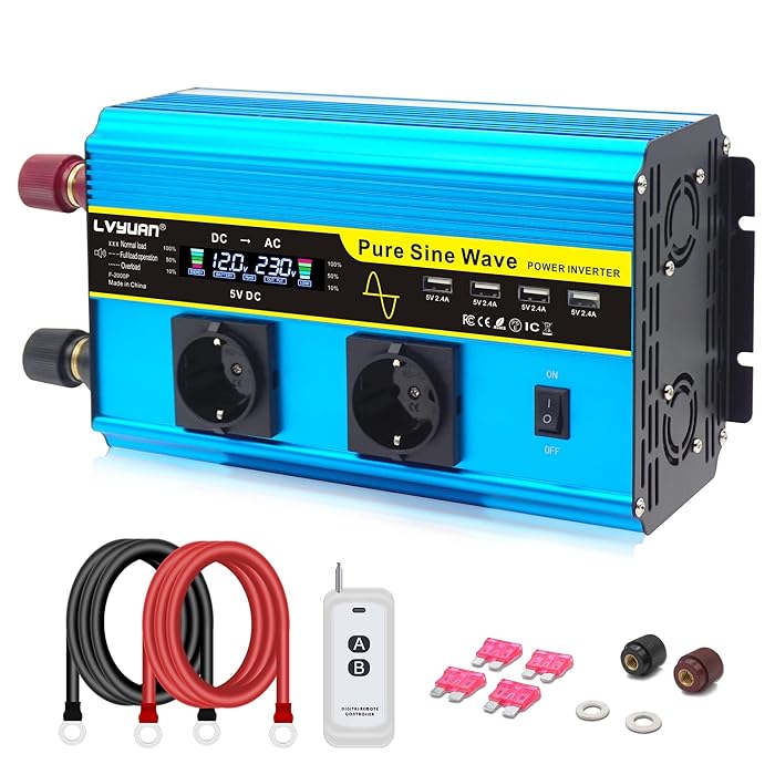 Buy 4000W/6000W/8000W pure sine inverter DC 12V/24V to AC 220V 230V LCD