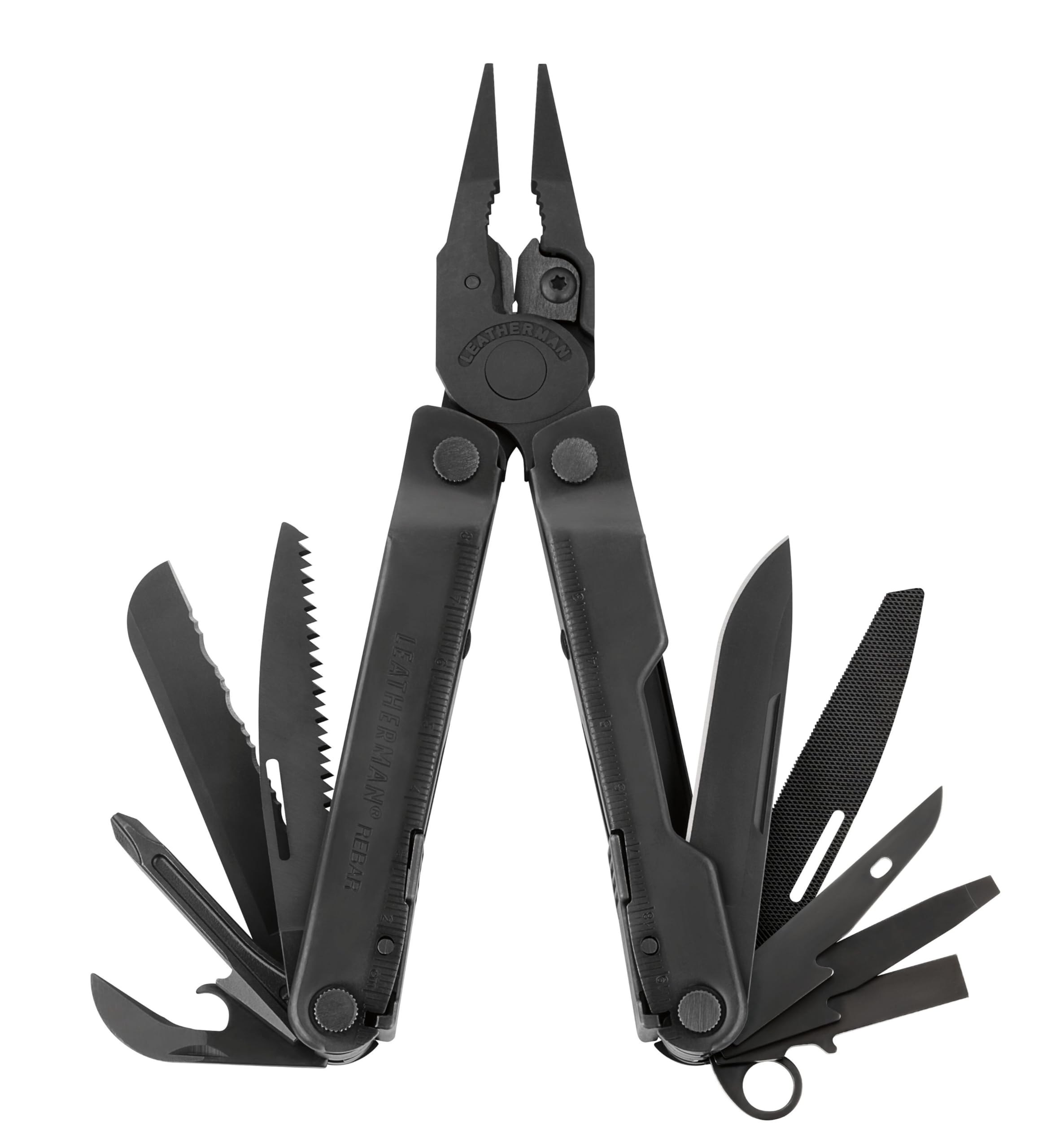 Rebar Multi-Tool - 17 All-Tools for DIY & Camping, Black Stainless Steel, Black