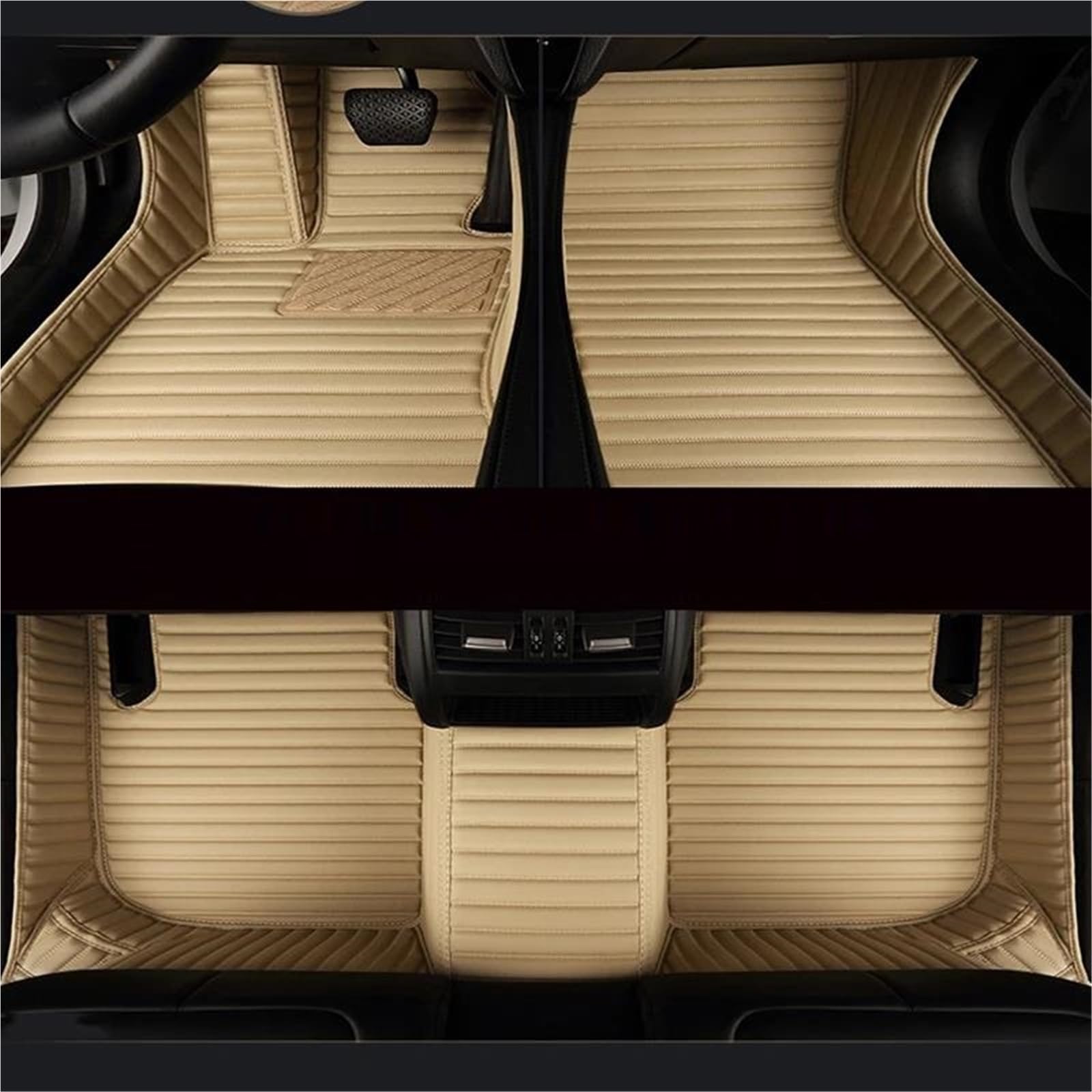 Gestreifte, Individuell Gestaltete Autofußmatte Aus PU-Leder Für Mazda 3 2020–2023 2014–2019 2006–2013, Innenausstattung, Teppich Anti-Schmutz