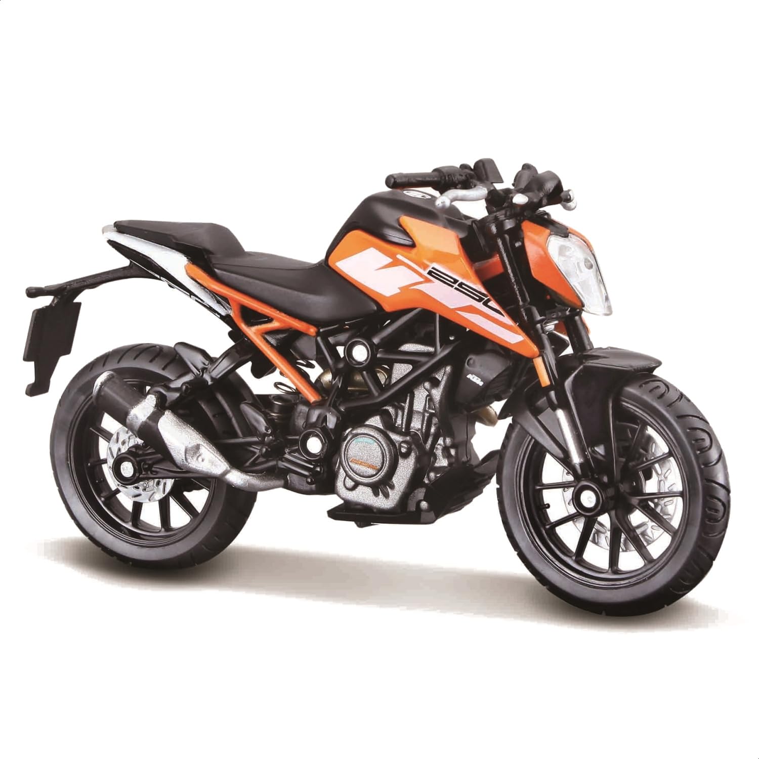 Bburago KTM 250 Duke Motorbike - 1:18 Scale - Incredibly Detailed Die-Cast Replica Collectible Motorcycle, Orange