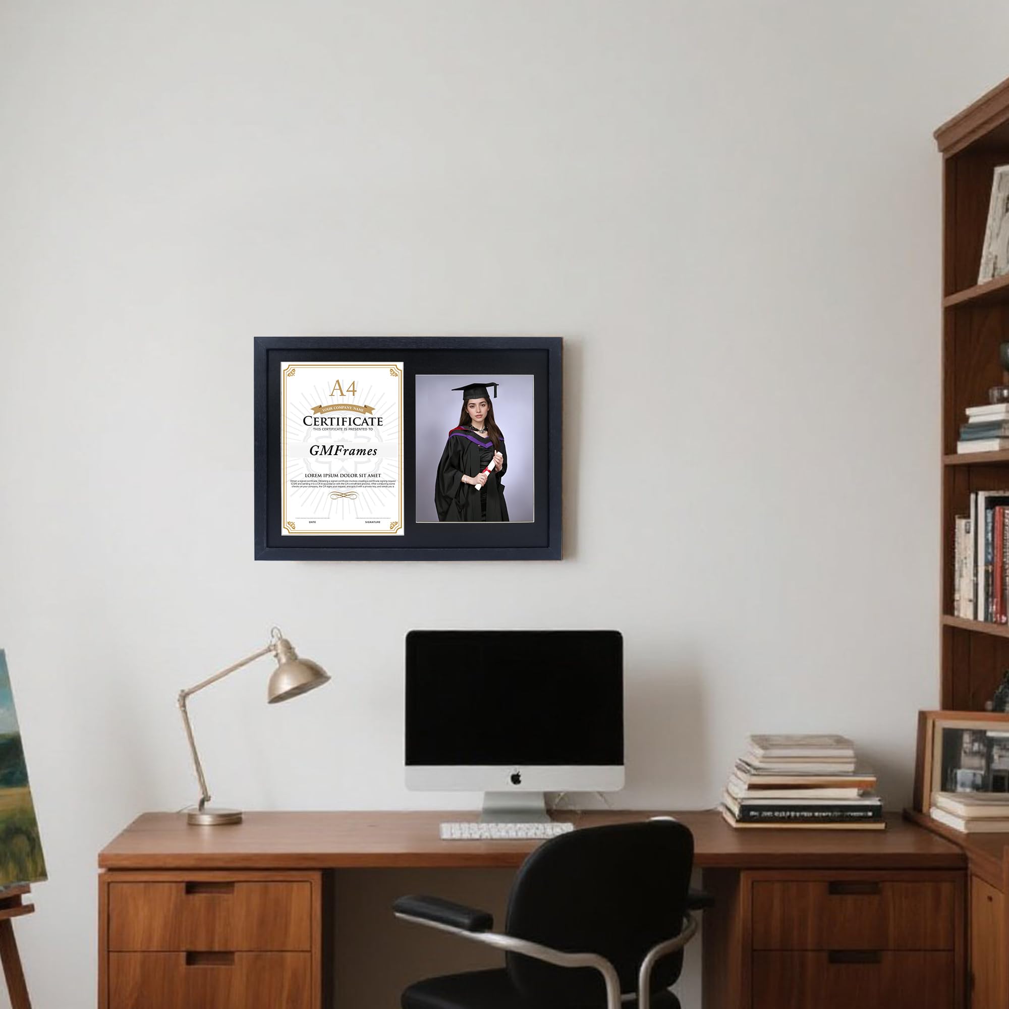 GraduationMall Black Graduation Frame A4 Certificate and 8×10 Photo ...
