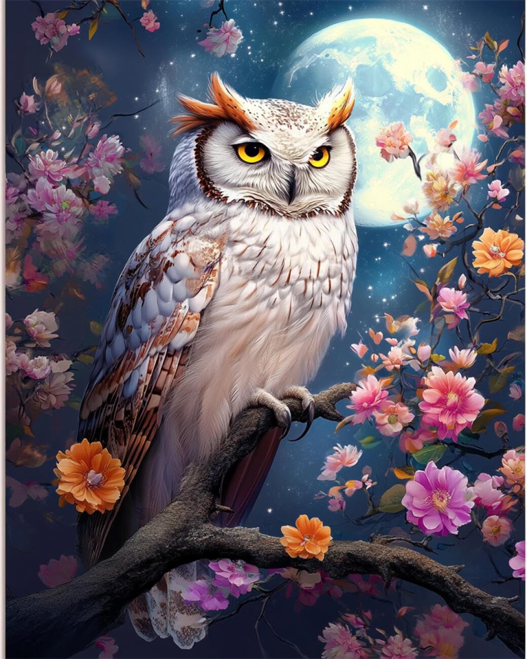 RKFLGEW DIY Embroidery Beads Set Cartoon Owl 30x40cm