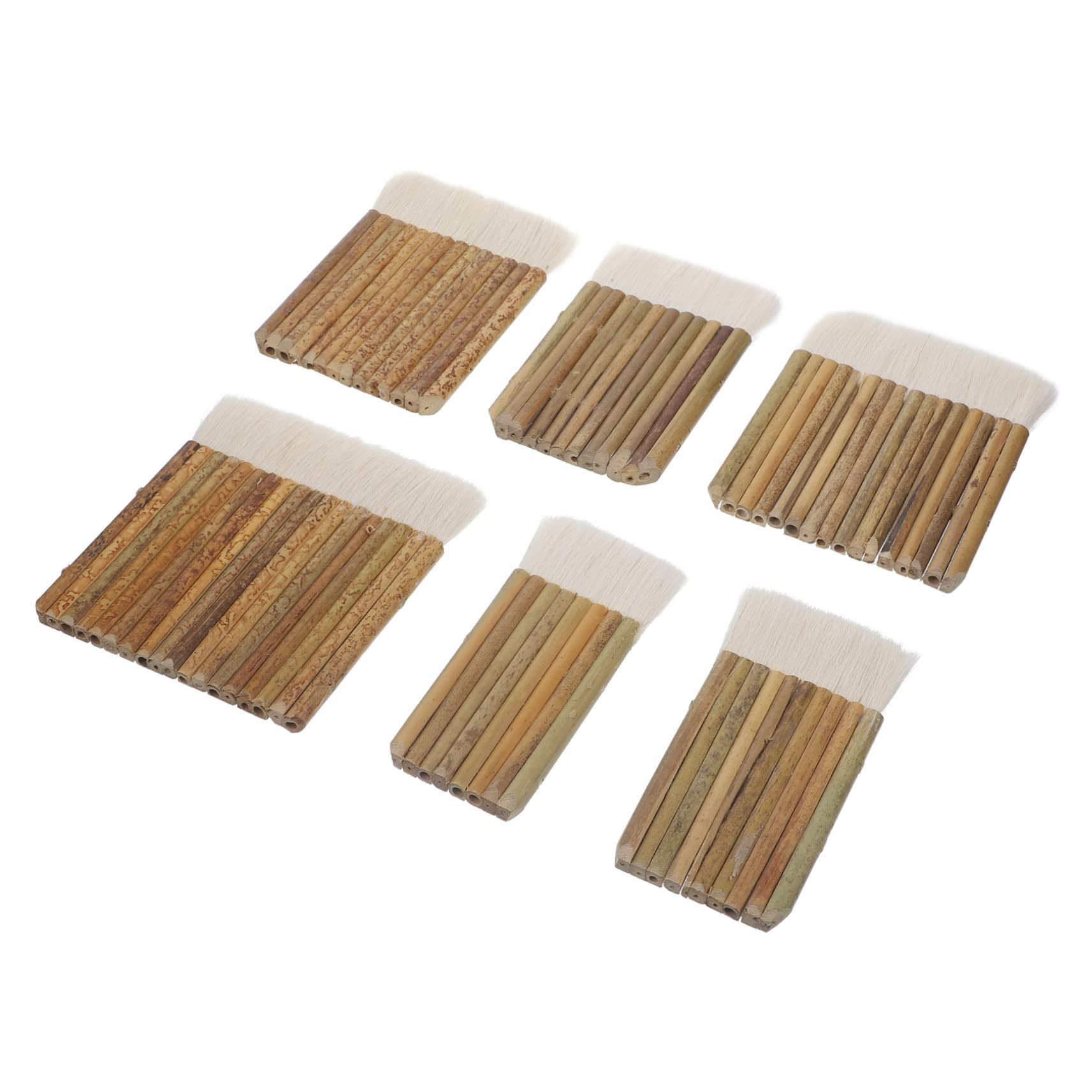 Pincel de Madera de Pelo de Oveja, 6 Piezas, Mango Plano