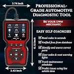 Professional OBD2 V519 Scanner - 2025 Upgraded OBDII + CAN Code Reader, Live Data, Battery Test, 40000+ DTC Library, I/M Readiness, Check Engine Light & Smog Test - All Vehicles After 1996