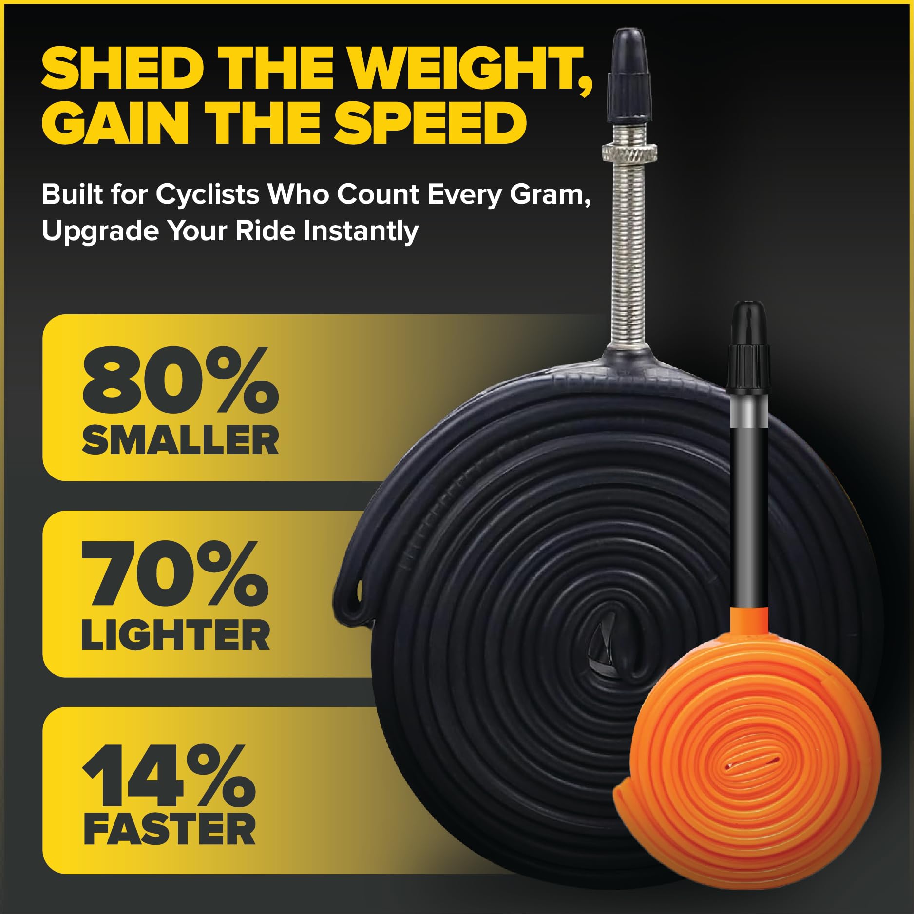 Ultraverse TPU Road Bike Inner Tube 700 x 18-32 with 45mm Presta Valves Ultra Lightweight Tubes for Road and Gravel Bicycles - 2 Pack with Repair Patch Kit