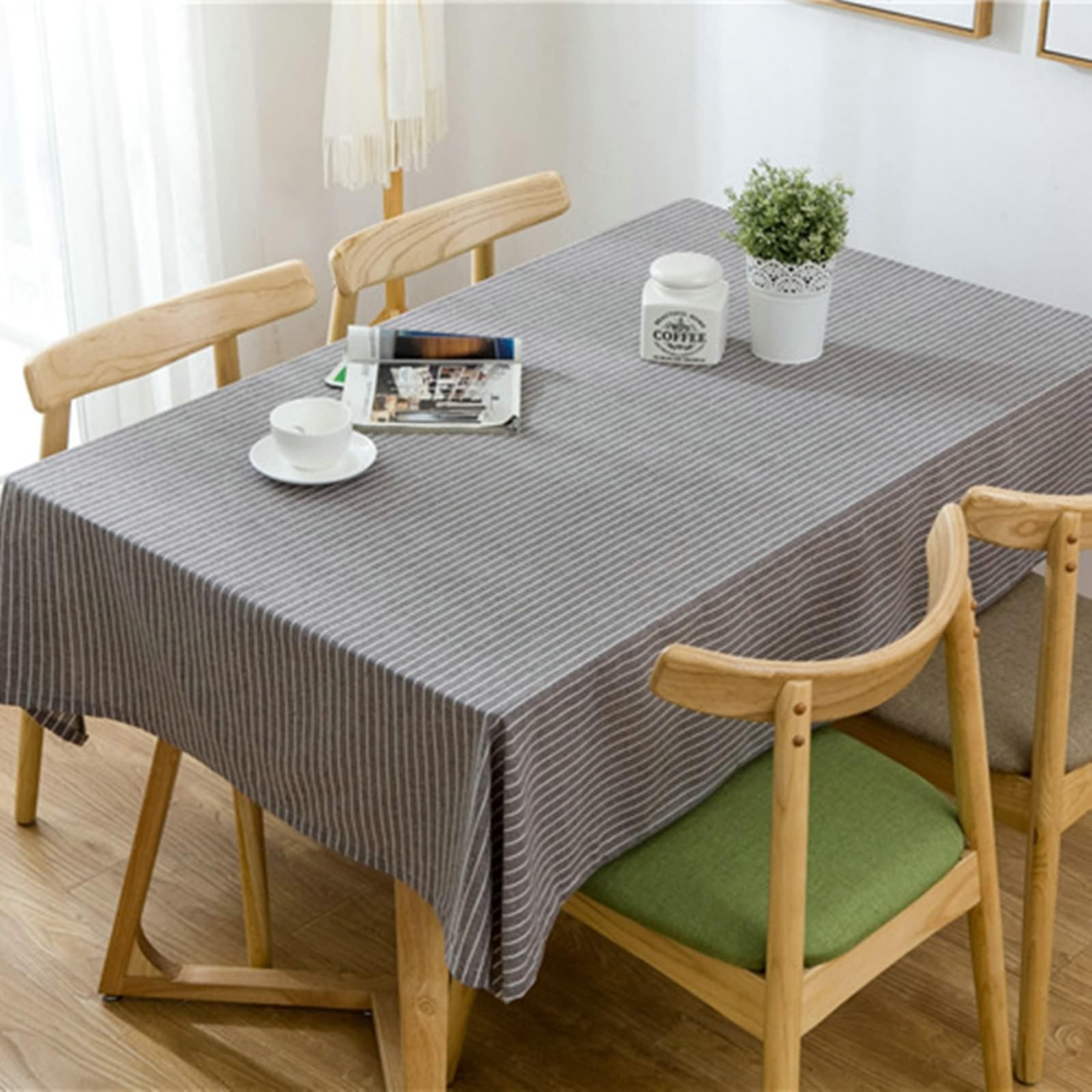Tovaglia Decorativa Rettangolare 100x160 cm in Cotone per Cucina 2-4 posti con Motivo a Righe 40x62 Pollici (Larghezza x Lunghezza)