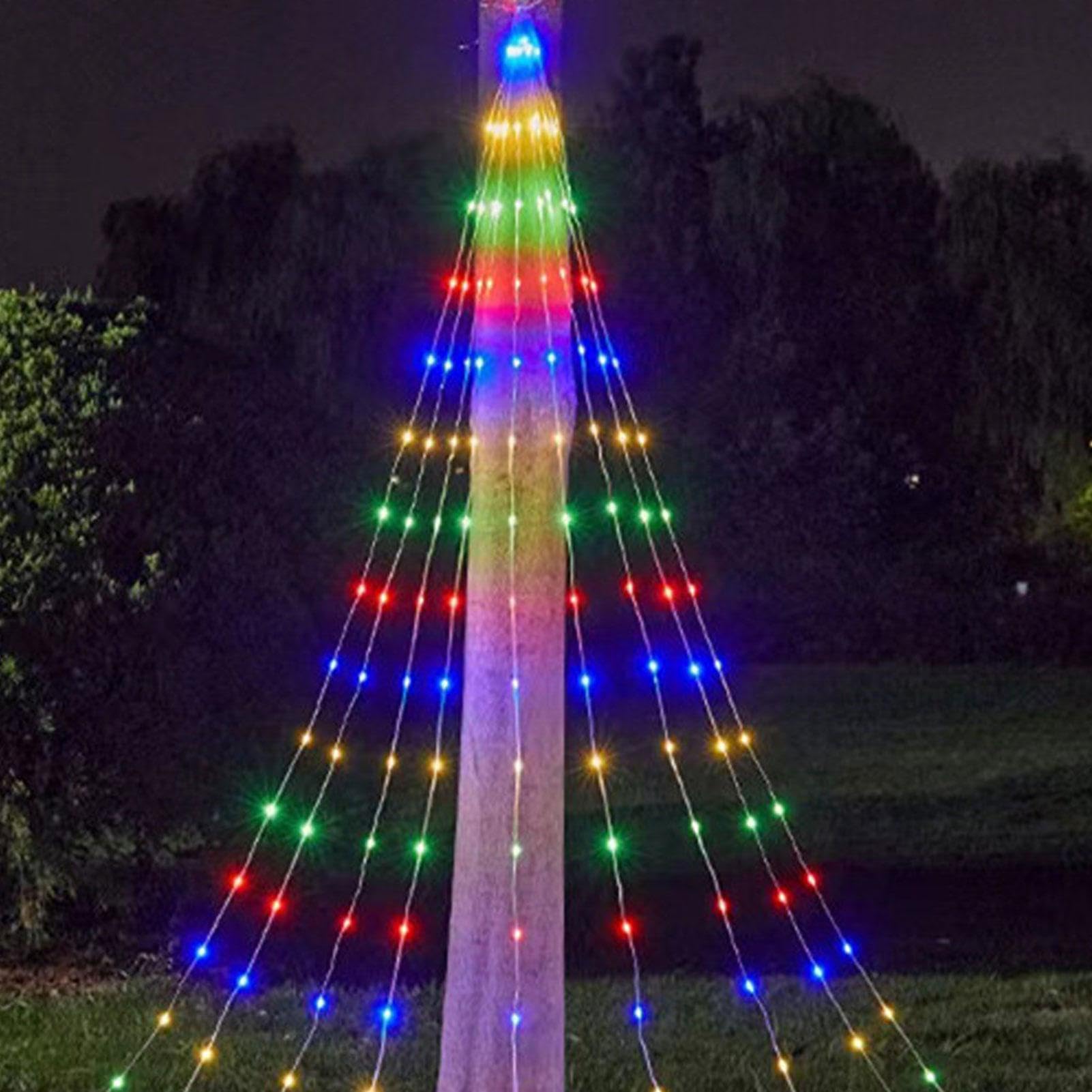 Salyeeluly Waterfall Christmas Tree Lights | 6.56Ft Christmas Decoration Outdoor Star String Lights Waterfall Cascade Indoor Outdoor Garden Decor