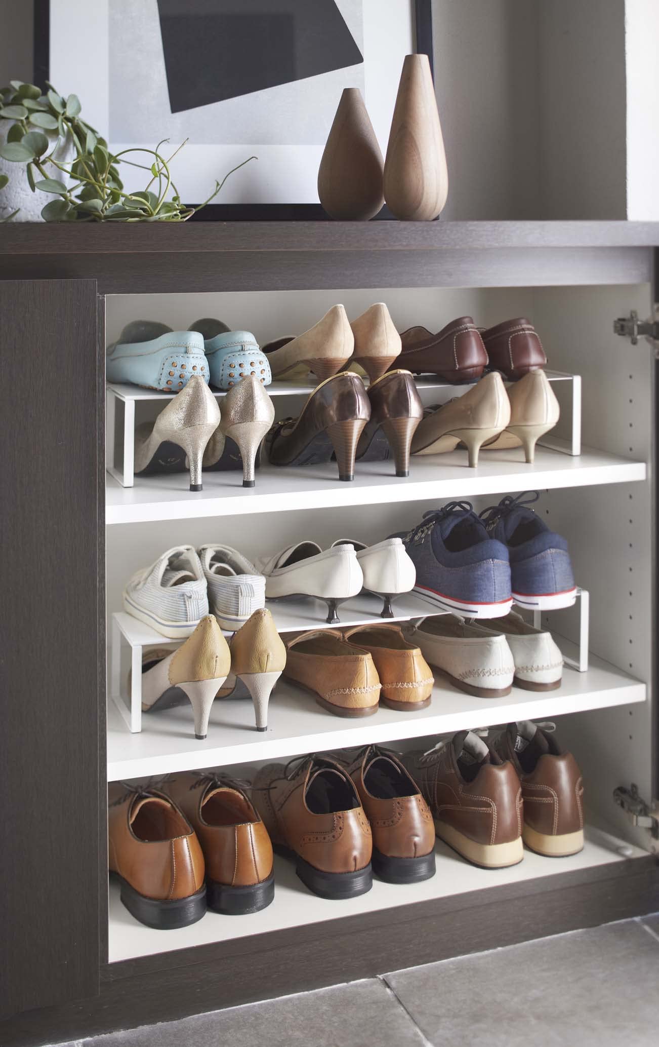 Yamazaki 2572 FRAME Schuhablage, weiß, Stahl, Minimalistisches Design