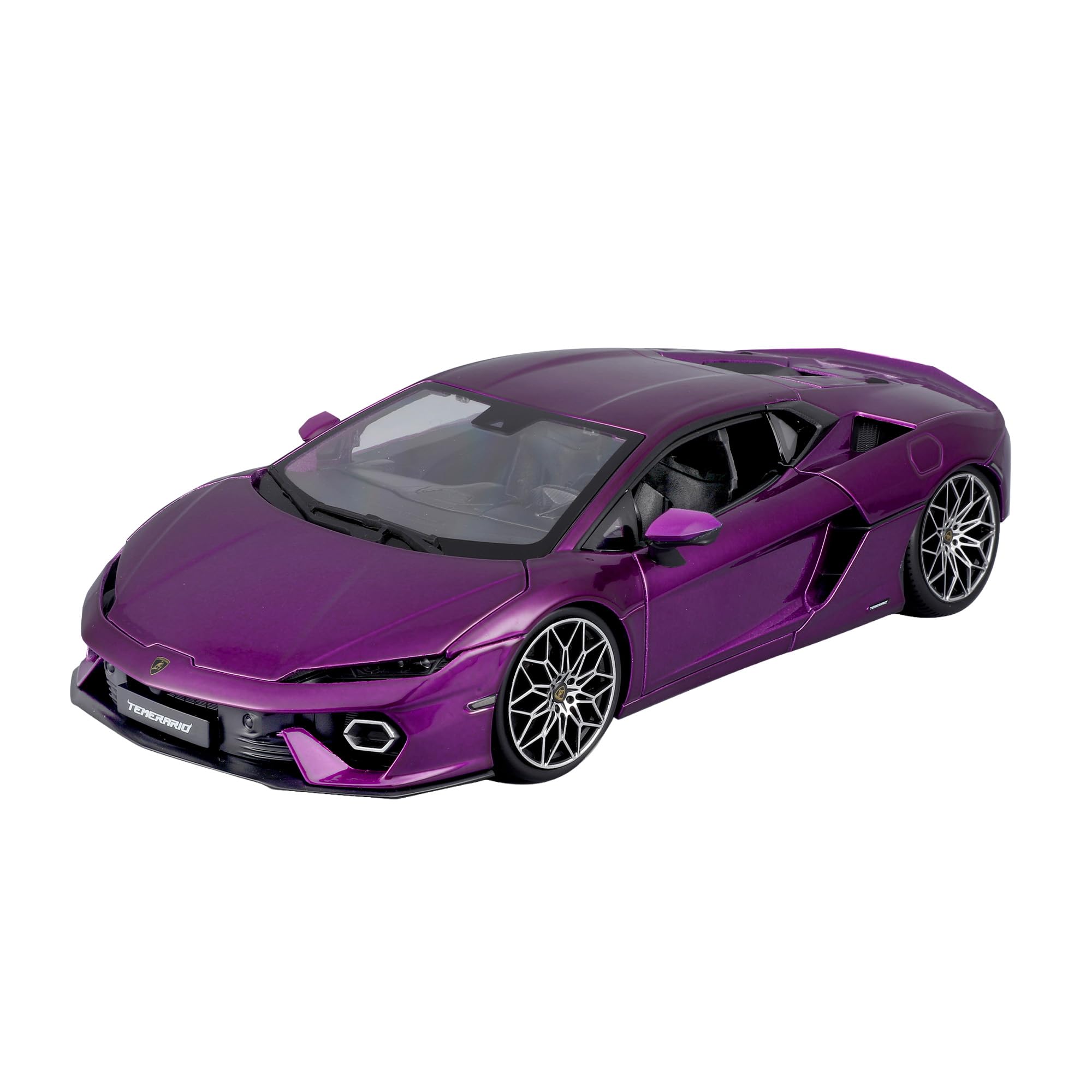 Bburago - Lamborghini Temerario Metallic Purple, 1:18 Scale Diecast Car, Detailed Replica with Opening Doors, Bonnet and Boot, Realistic Interior, Recommended Age 3+ Years