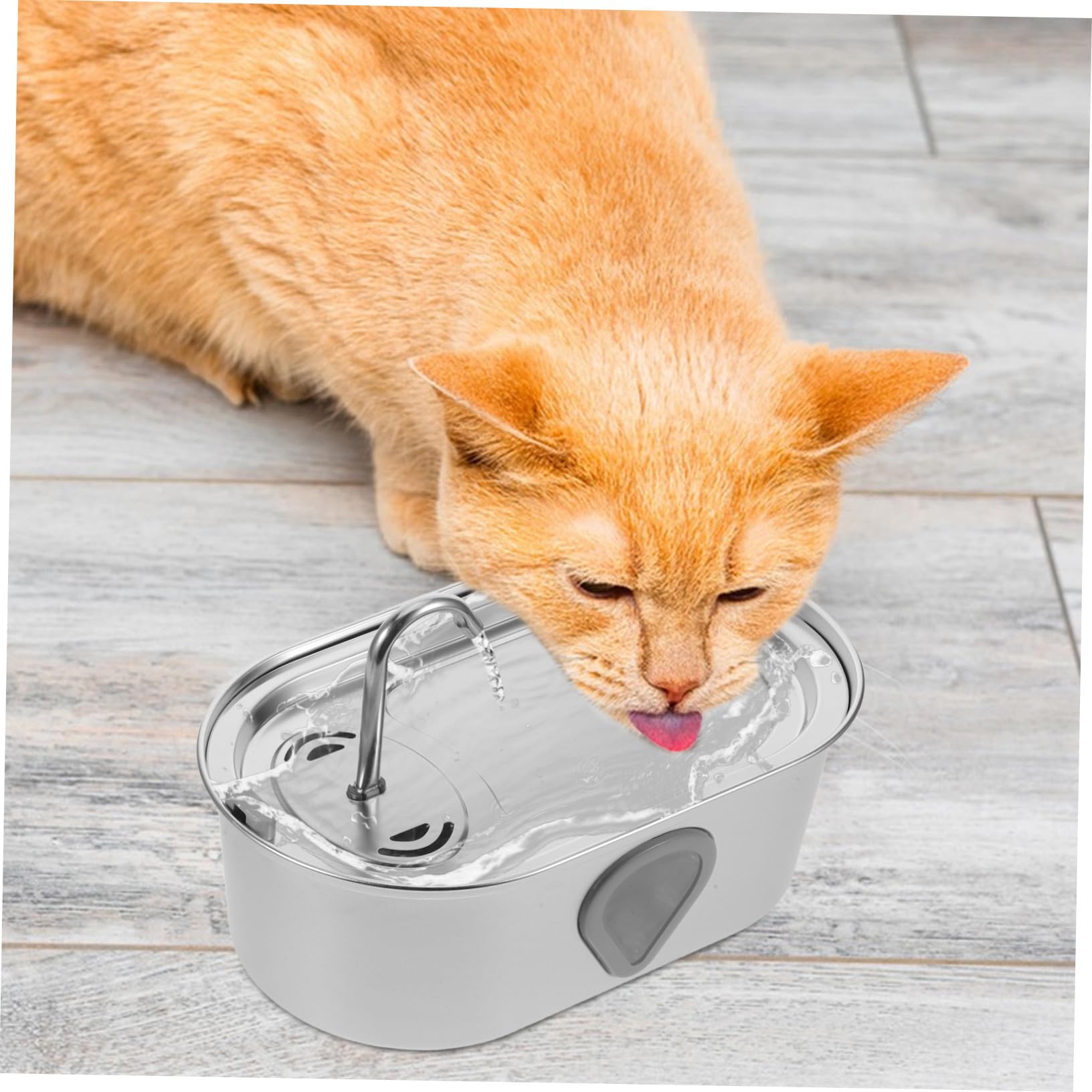 SUPVOX Bebedero Automático para Gatos de Acero Inoxidable Dispensador de Agua Recarga USB para Perros y Gatos Pequeños Uso Interior