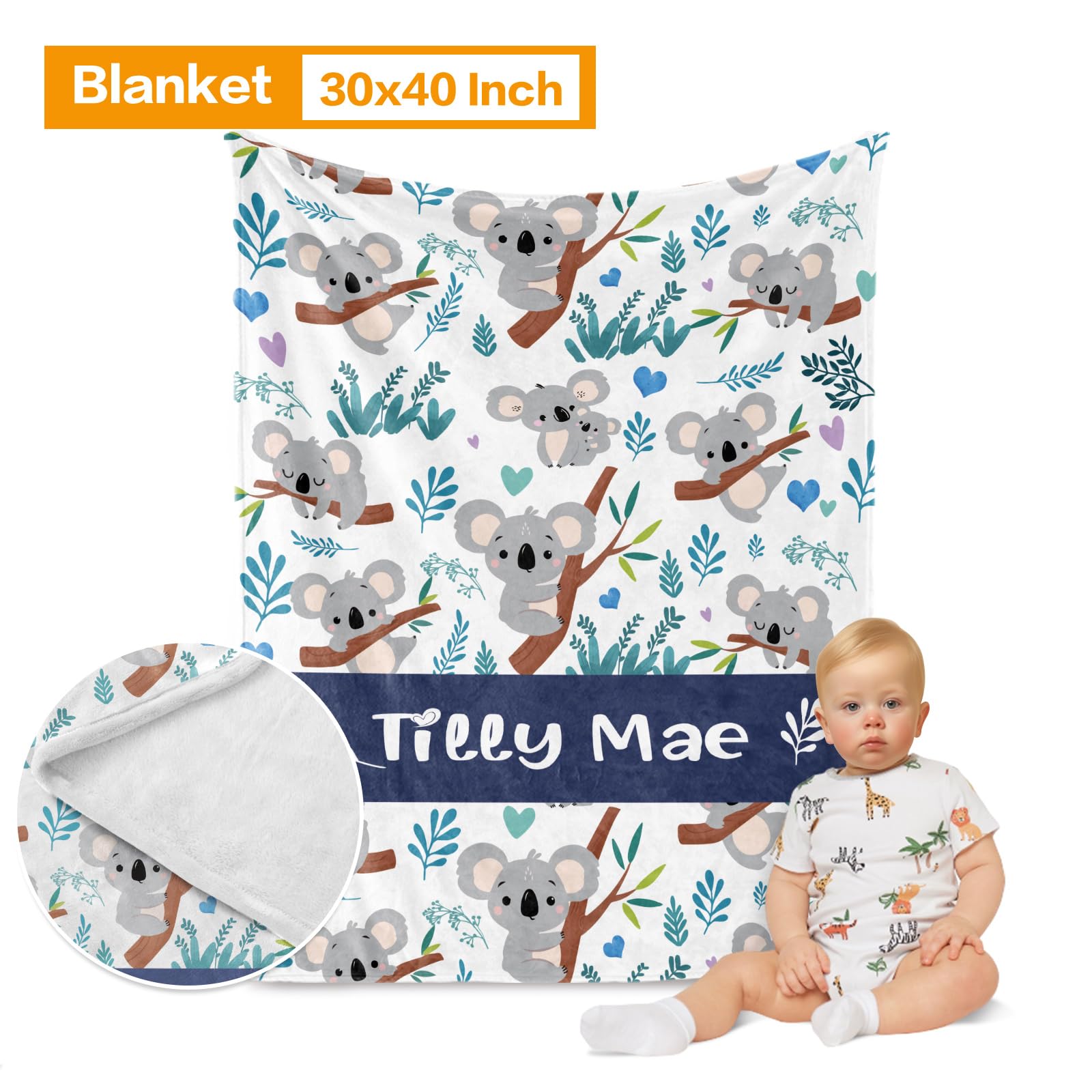 Custom Baby Crib Bedding Set - Comfortable 3 Piece Nursery Crib Set Cartoon Animals Design - Comfortable Personalized Name Blanket, Crib Sheet, Changing Pad Cover for Newborns Boys Girls Style I