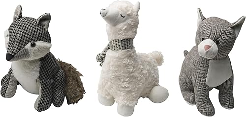 Elements Topes de puerta de animales con peso de tela, 8.65 x 4.92 x 9.45 pulgadas, juego de 3